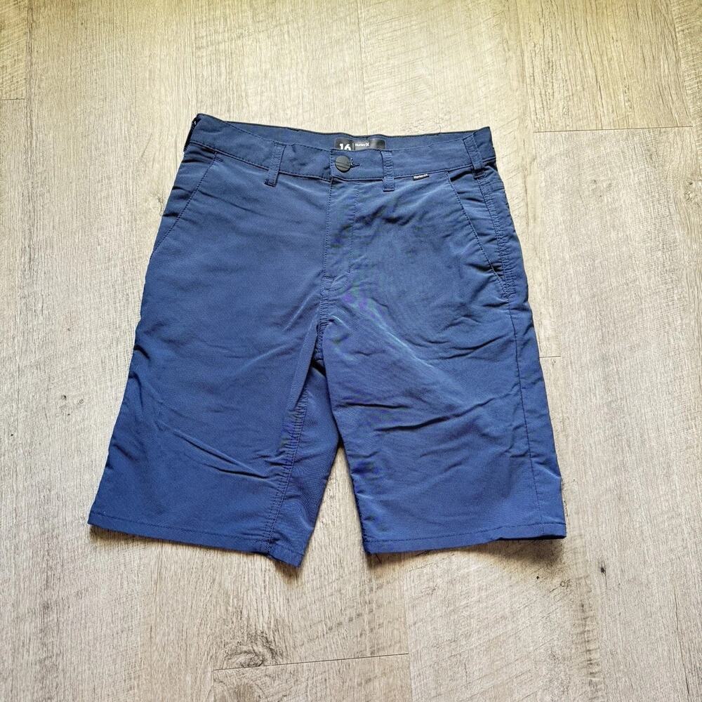 Hurley Boys Size 16 Blue H2O-Dri Chino Shorts 2-Way Stretch 9 in inseam